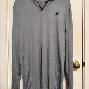 Men’s Spyder Gray Long‎ Sleeve Pullover with Logo